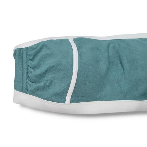 Kona Sol Plus Size Terry Textured Bandeau Bikini Top 1X Green White NWT - Picture 5 of 9